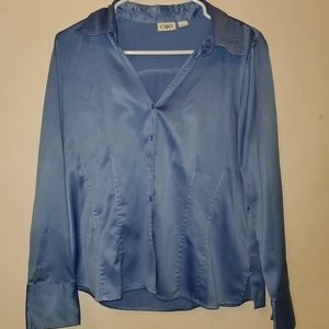Blue Button Down Collared Long Sleeve